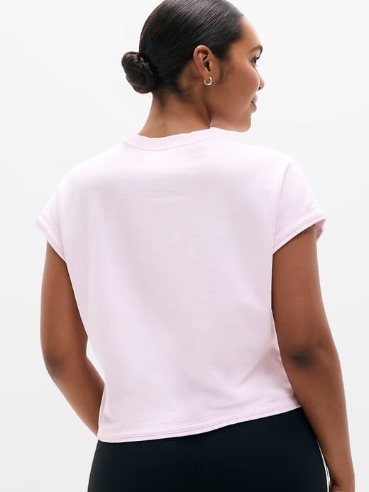 Athleta Airy Cotton Terry Sweatshirt T-Shirt - Pink (Ballet)