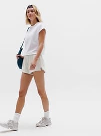 Athleta Airy Cotton Terry Sweatshirt T-Shirt - White (Bright White)