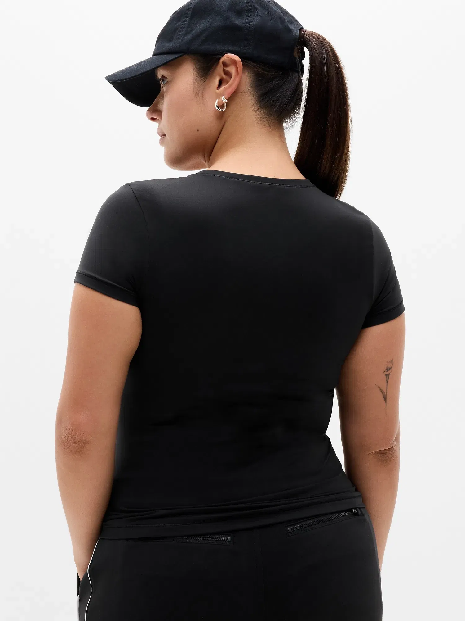 Athleta BodyMove Crew Neck T-Shirt - Black (Black)