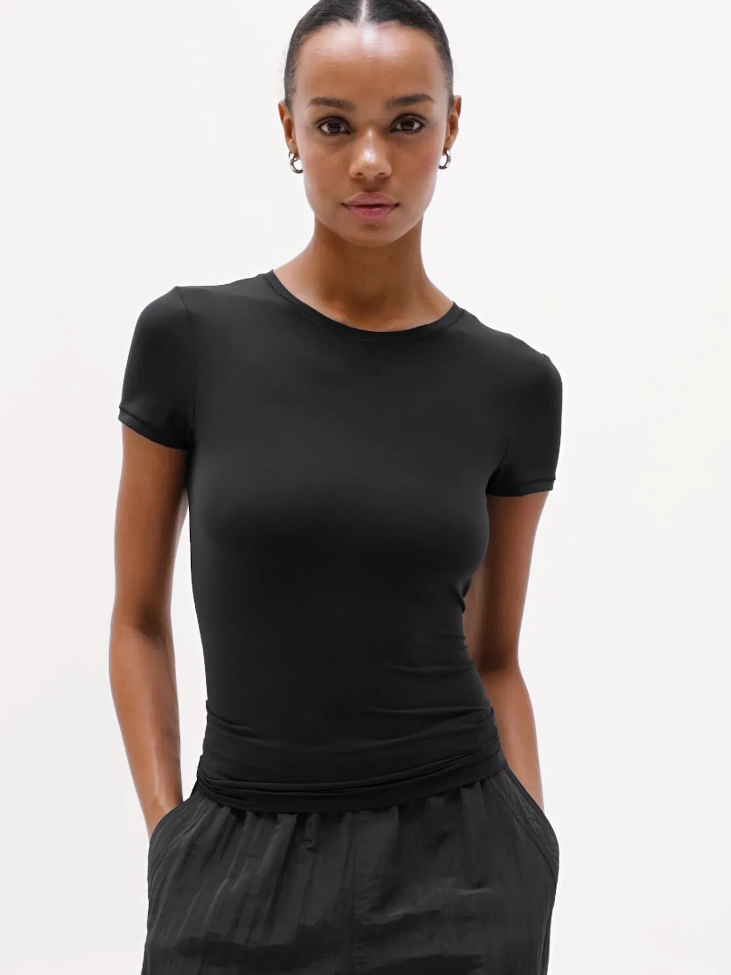 Athleta BodyMove Crew Neck T-Shirt - Black (Black)