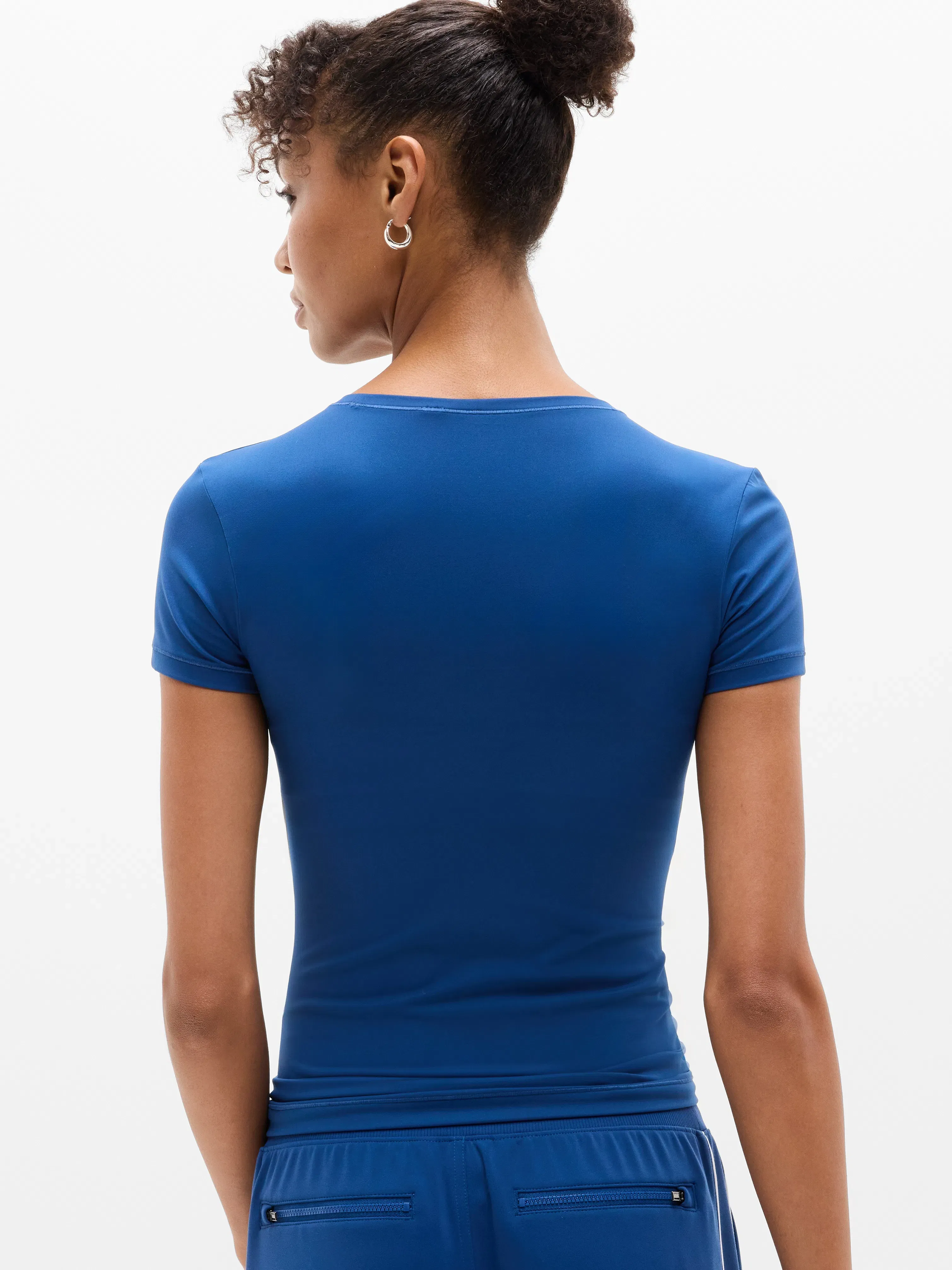 Athleta BodyMove Crew Neck T-Shirt - Blue (Maritime)