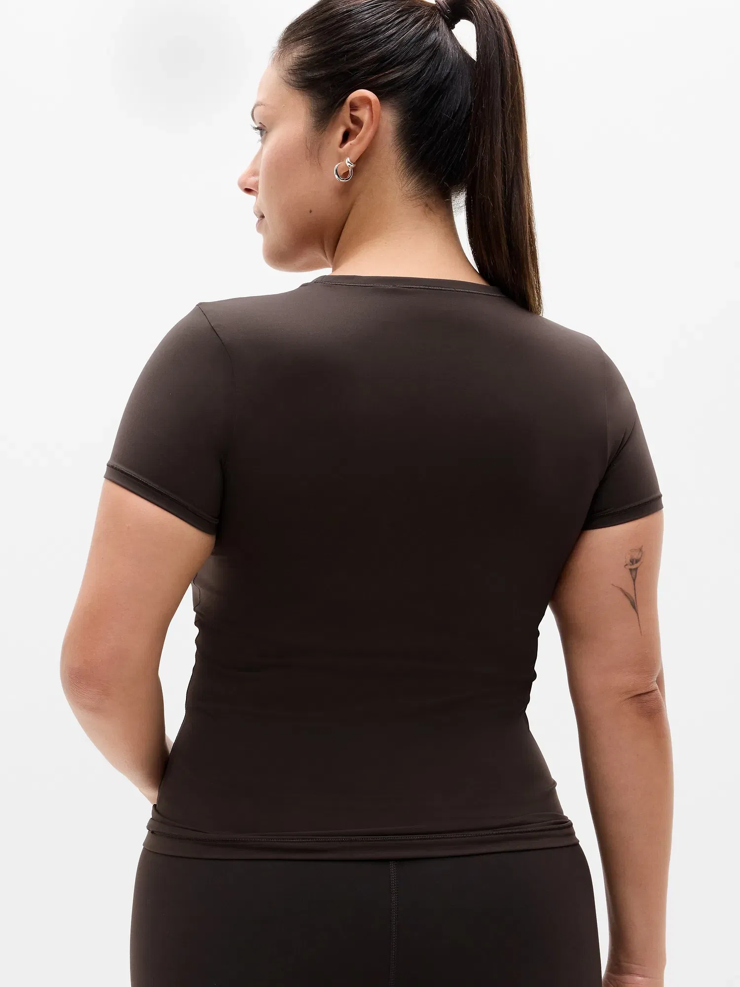 Athleta BodyMove Crew Neck T-Shirt - Brown (Truffle)