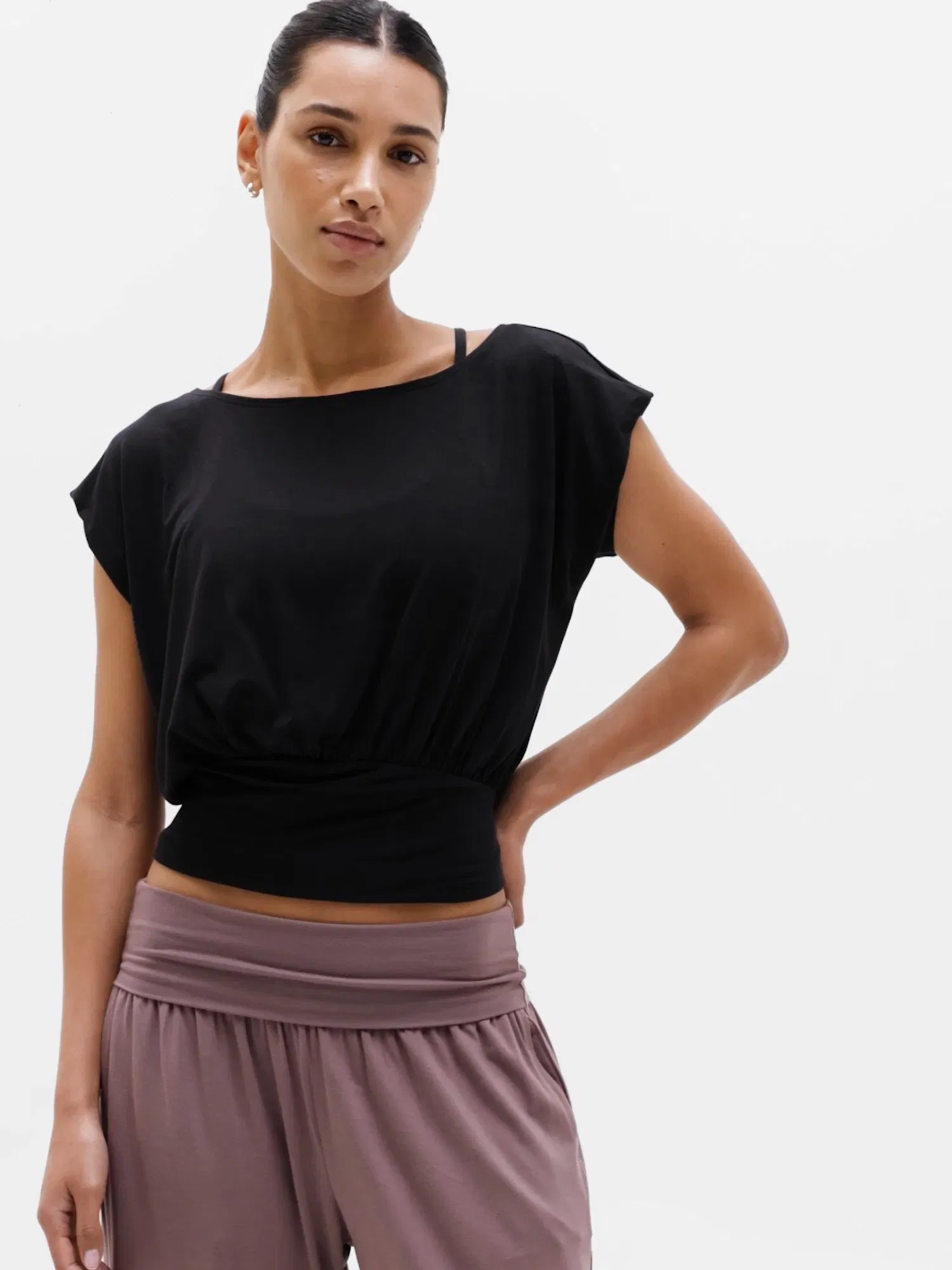 Athleta Dream Drape T-Shirt - Black (Black)