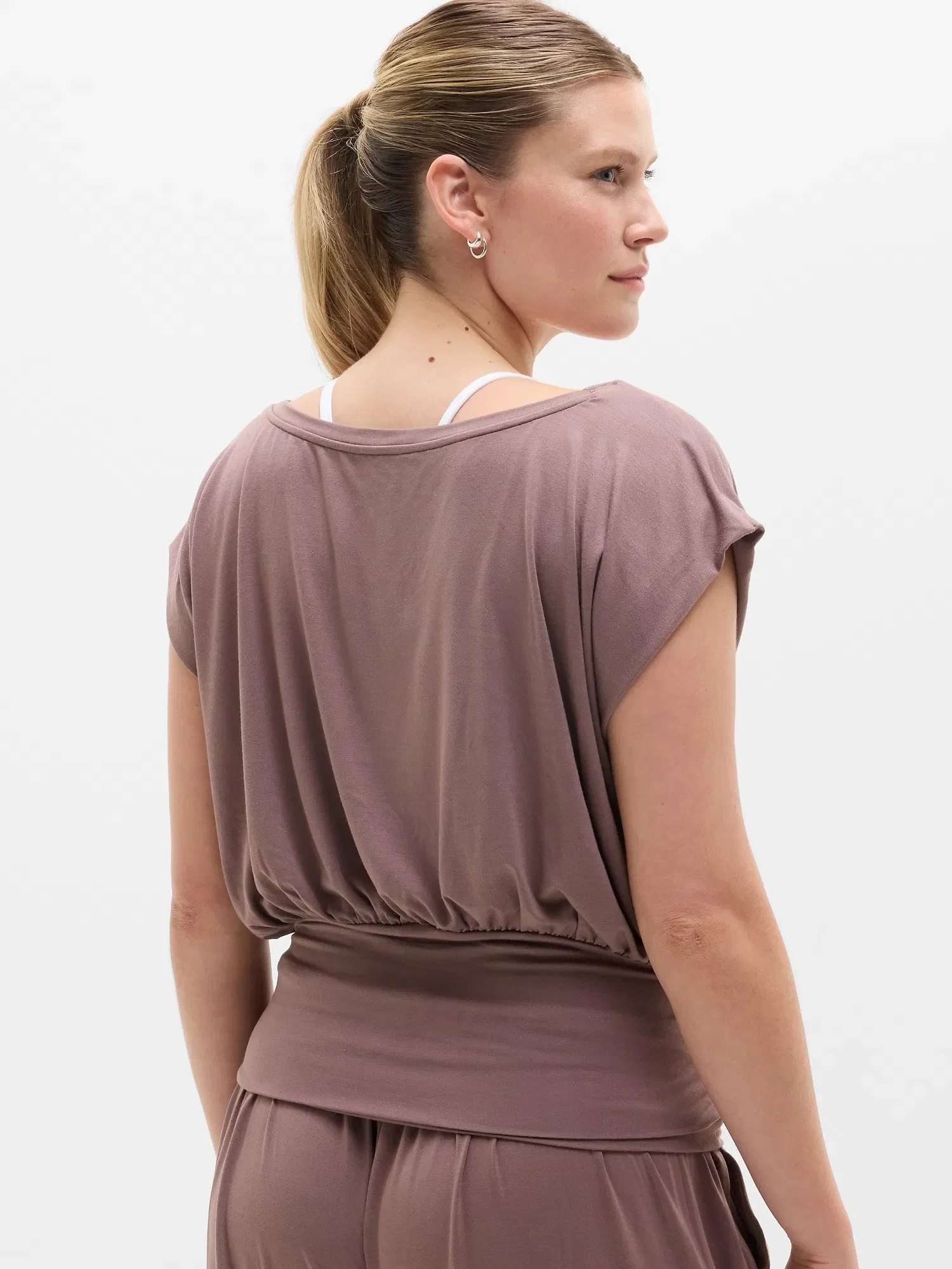 Athleta Dream Drape T-Shirt - Brown (Driftwood)