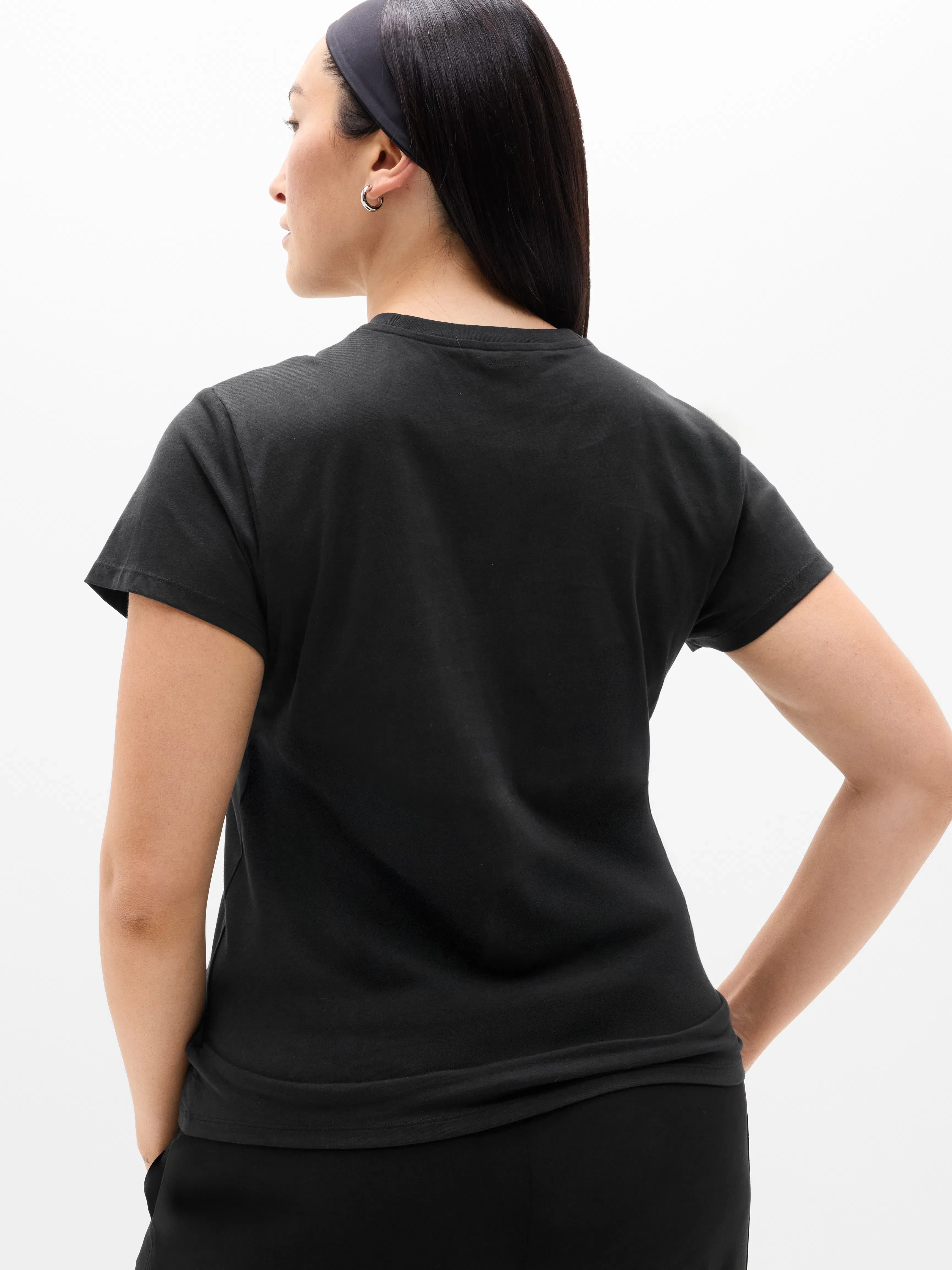 Athleta Favorite Cotton Classic T-Shirt - Black (Black)