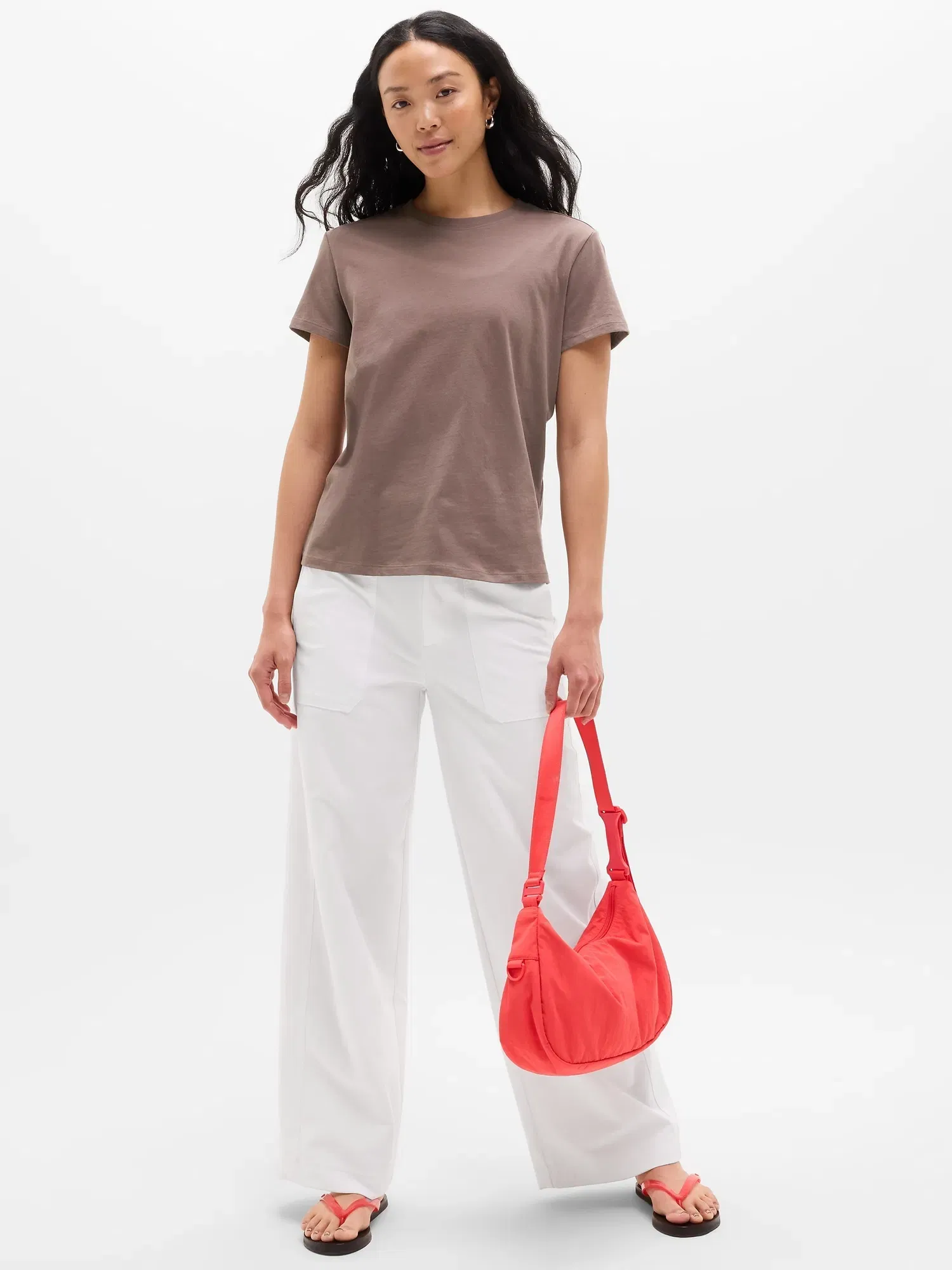 Athleta Favorite Cotton Classic T-Shirt - Brown (Driftwood)