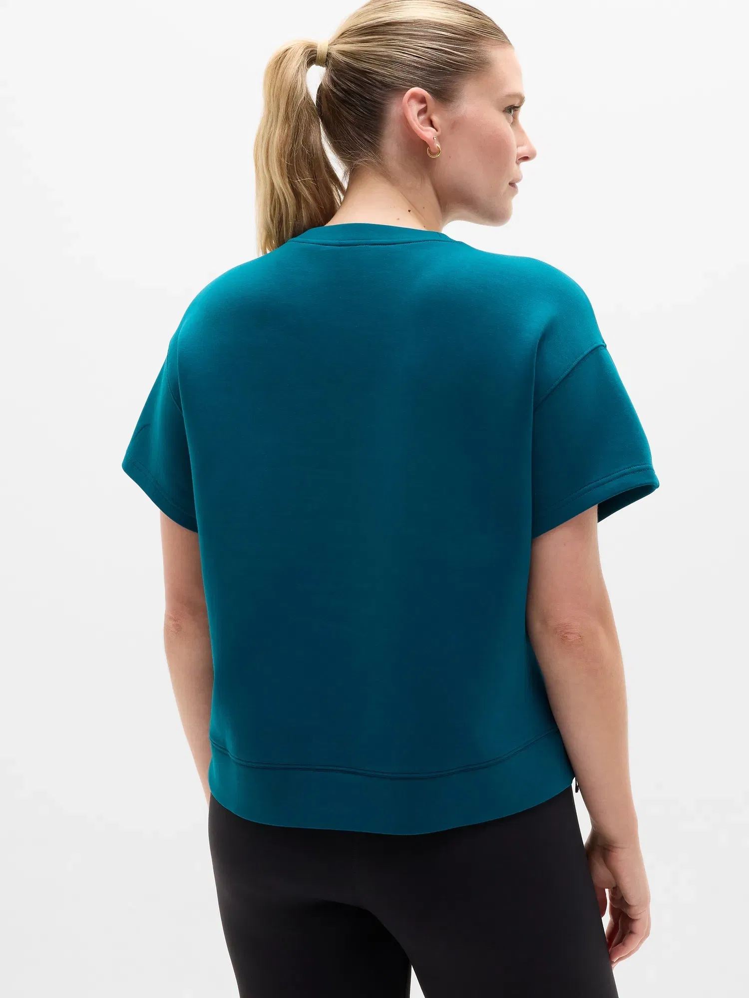 Athleta Form Knit Sweatshirt T-Shirt - Green (COASTAL TEAL)