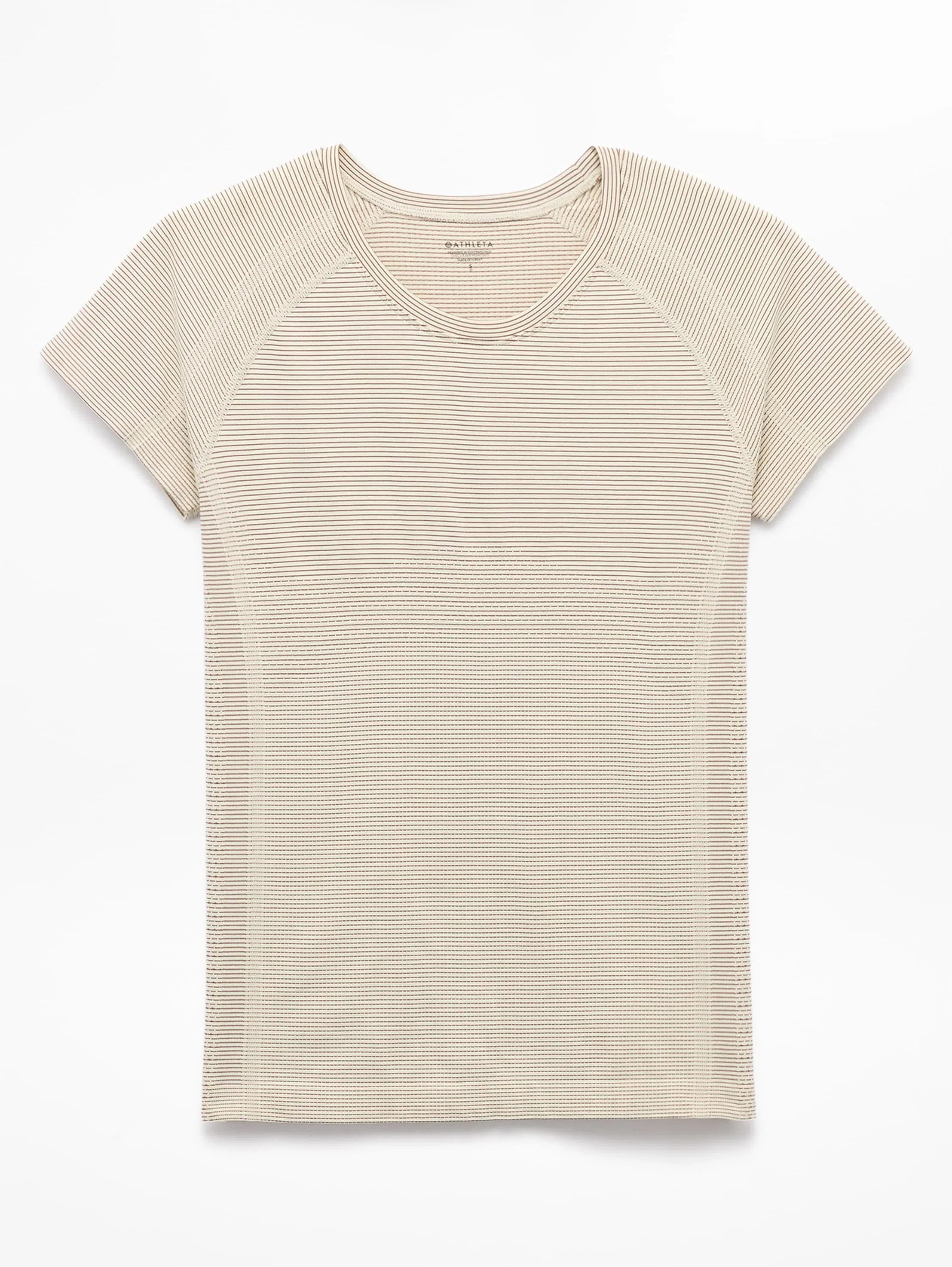 Athleta Momentum Flex T-Shirt - Beige (Pearl Mini Stripe)