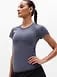 Athleta Momentum Flex T-Shirt - Gray (Slate Mini Stripe)