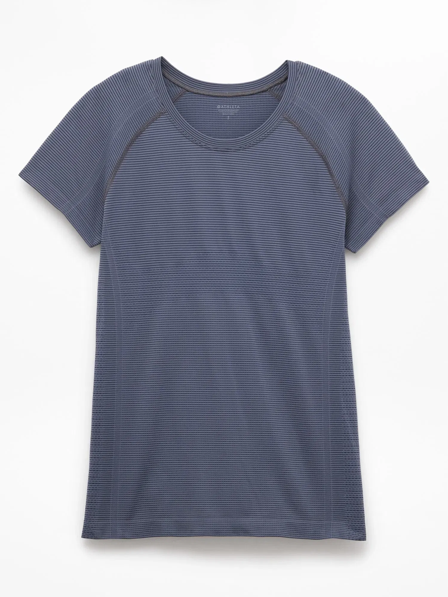Athleta Momentum Flex T-Shirt - Gray (Slate Mini Stripe)