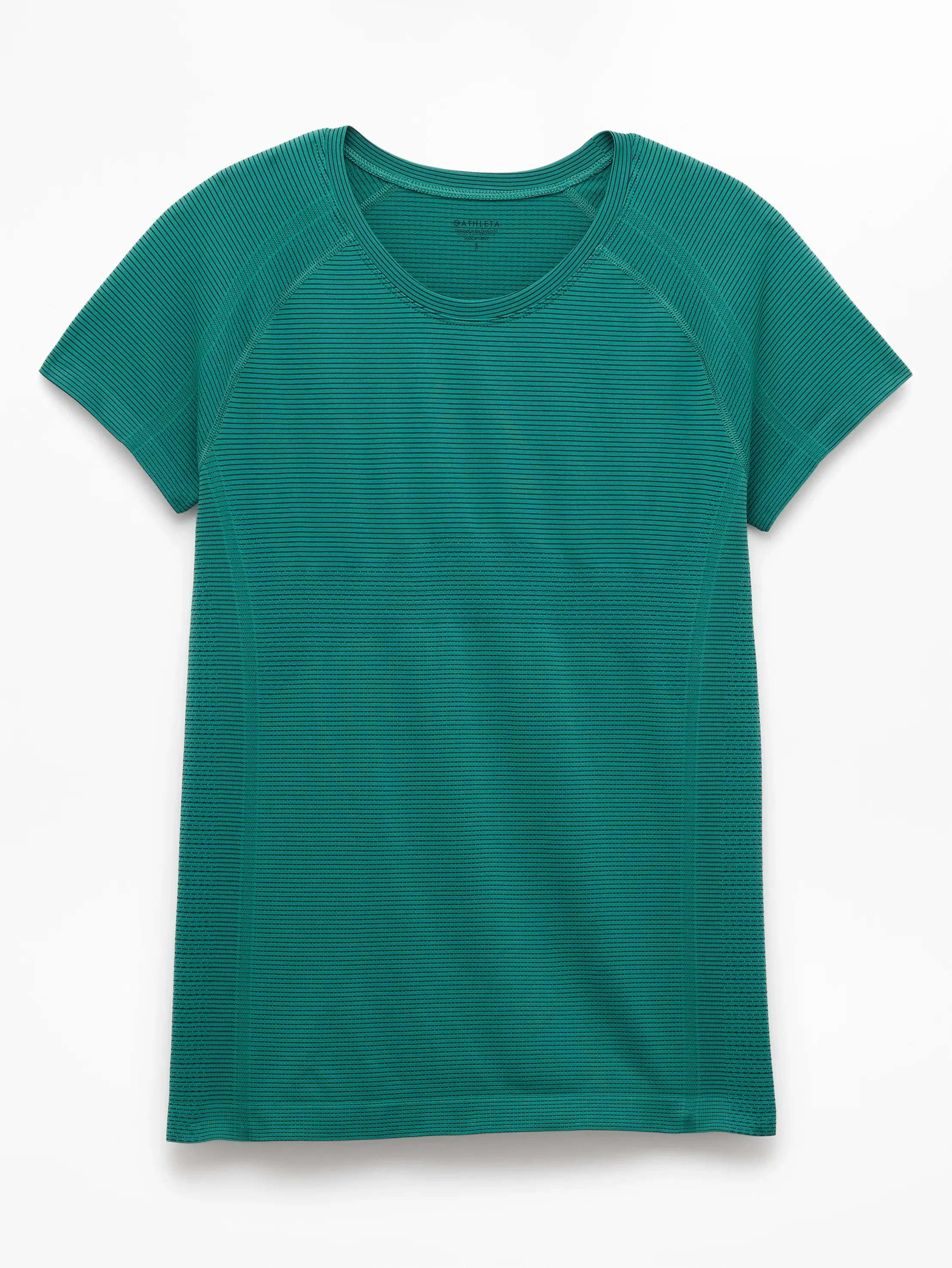 Athleta Momentum Flex T-Shirt - Green (Alpine Mini Stripe)