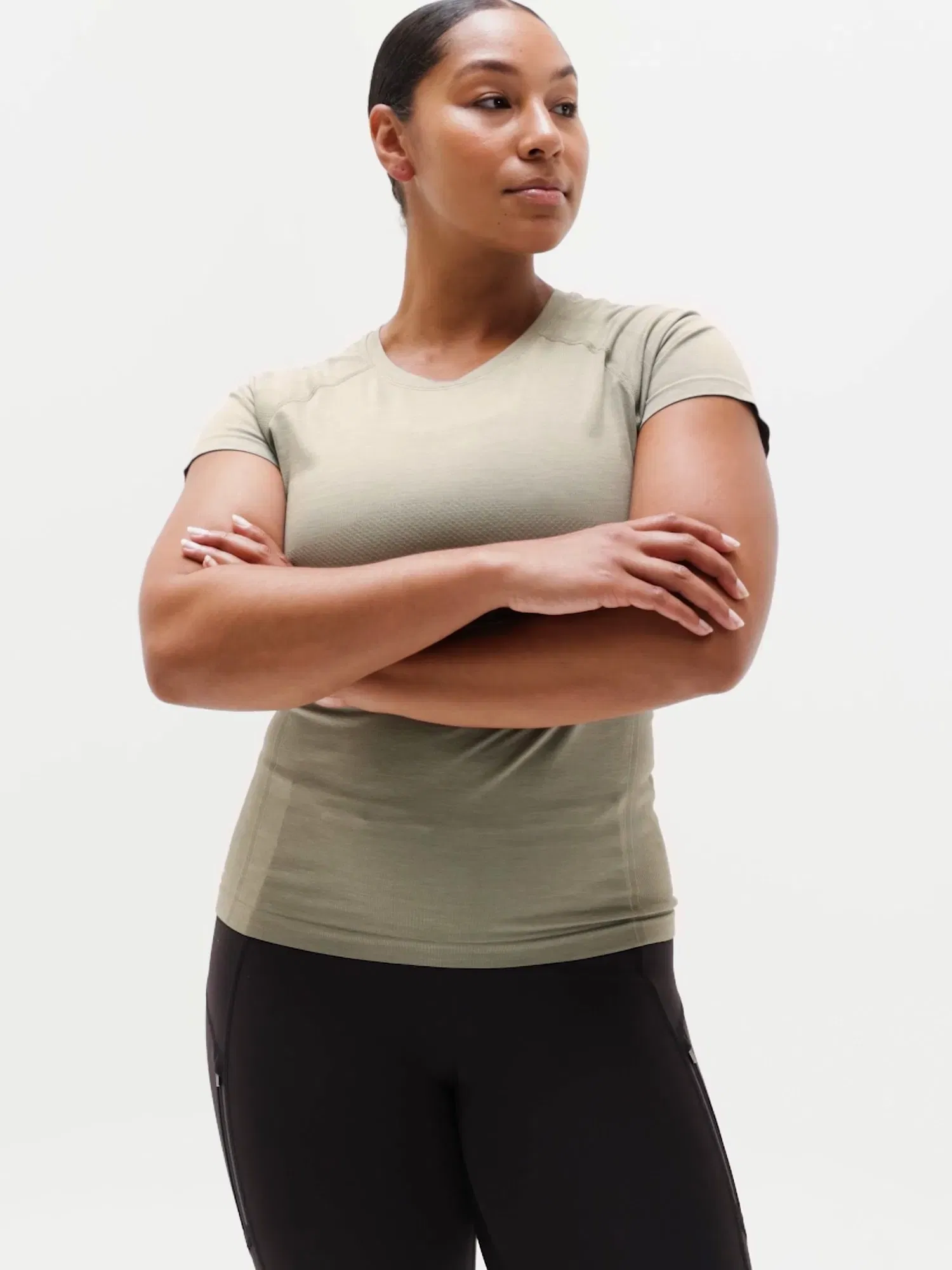 Athleta Momentum Flex T-Shirt - Green (Willow Heather)