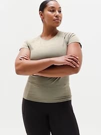 Athleta Momentum Flex T-Shirt - Green (Willow Heather)