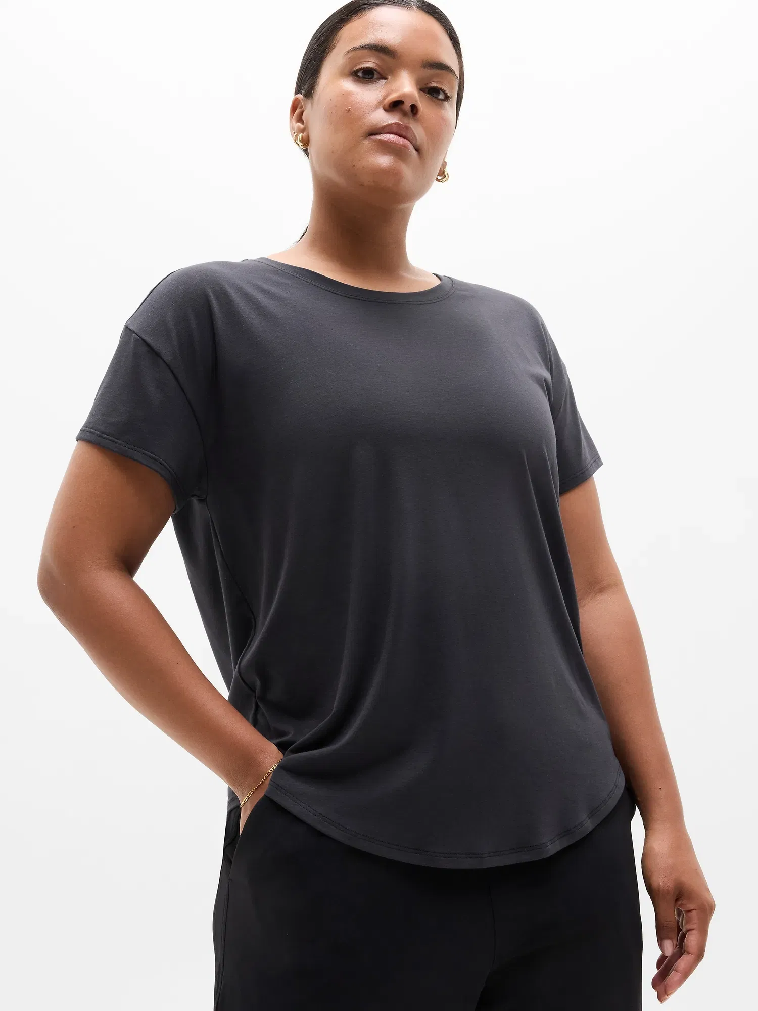 Athleta Move With Ease T-Shirt - Black (Black)