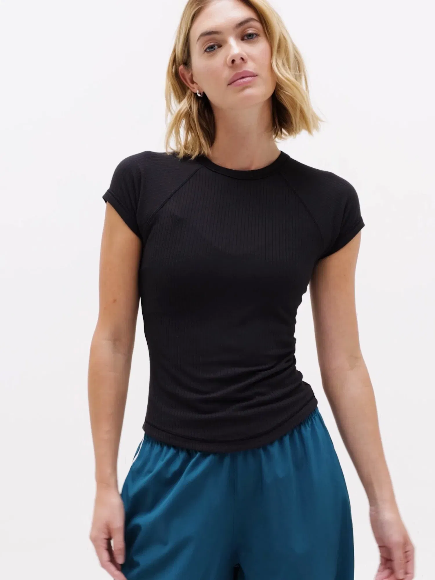 Athleta Perfect Rib T-Shirt - Black (Black)