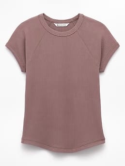 Athleta Perfect Rib T-Shirt - Brown (Driftwood)