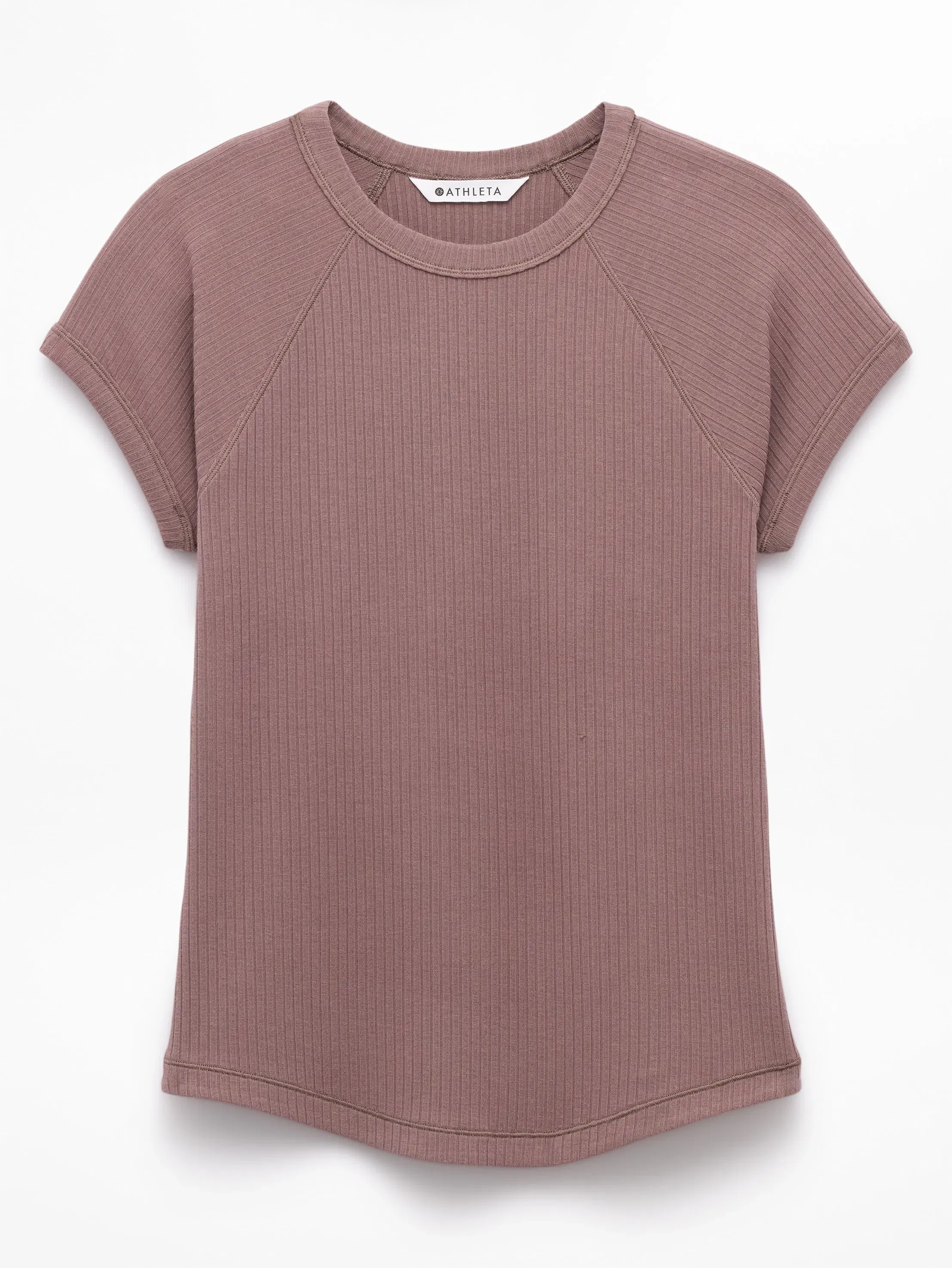 Athleta Perfect Rib T-Shirt - Brown (Driftwood)