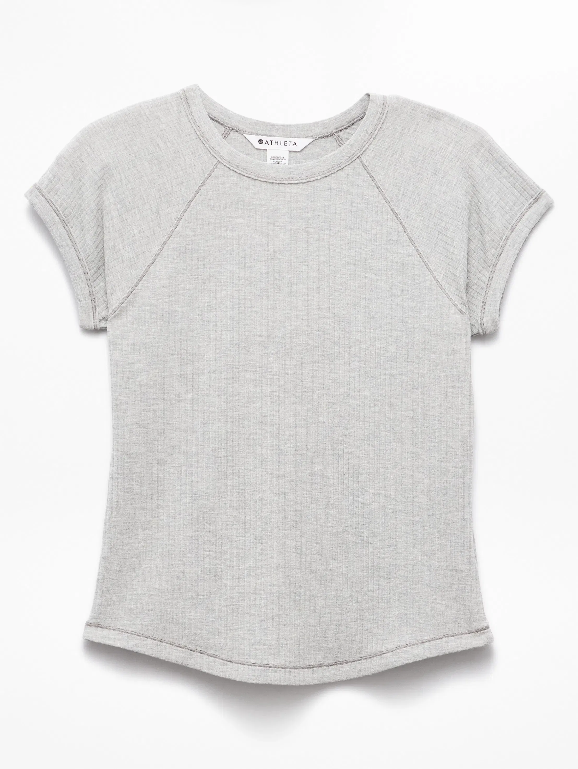 Athleta Perfect Rib T-Shirt - Gray (Grey Heather)