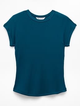 Athleta Perfect Rib T-Shirt - Green (Coastal Teal)