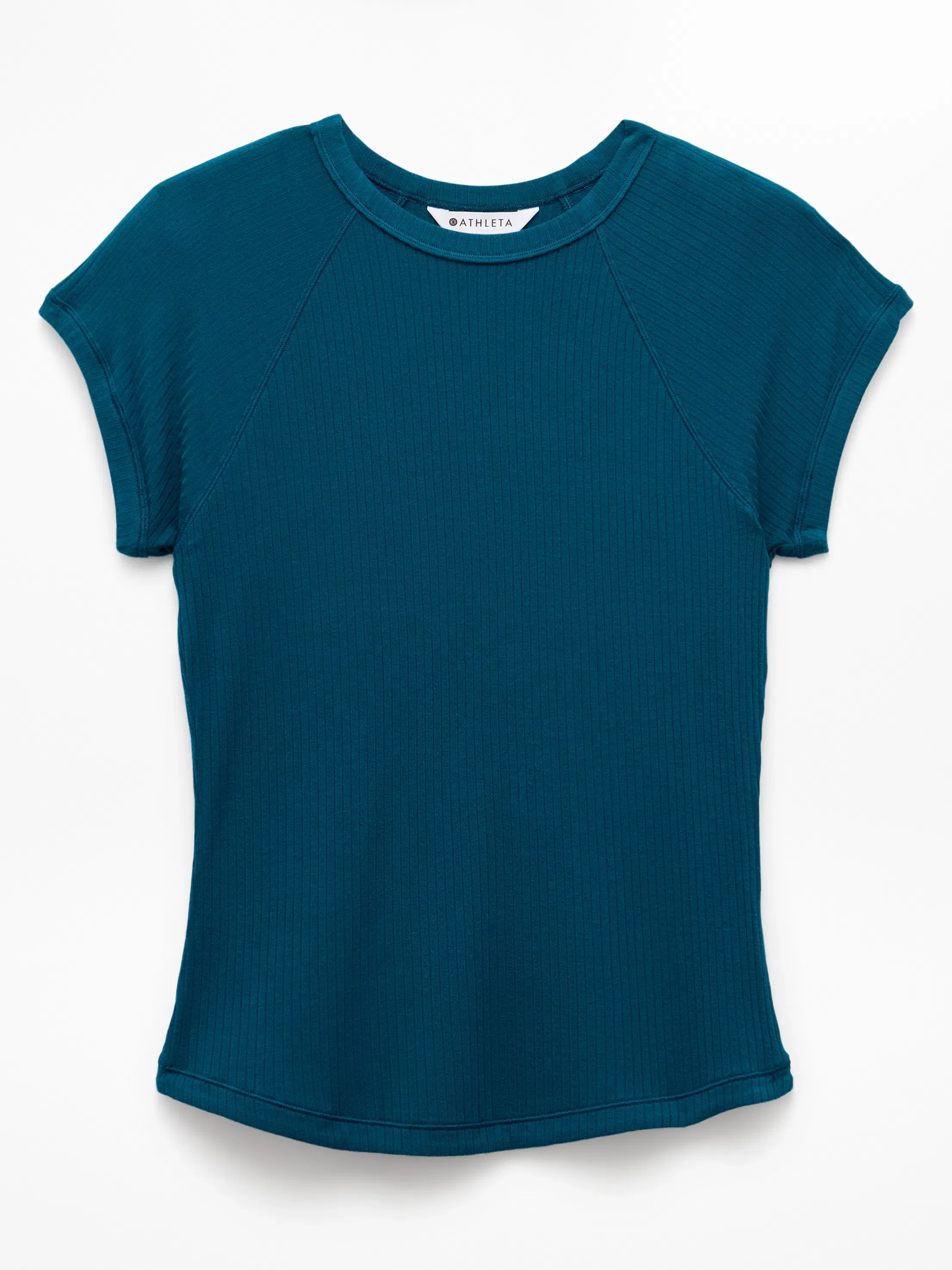 Athleta Perfect Rib T-Shirt - Green (Coastal Teal)