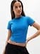 Athleta Signature Rib Crop T-Shirt - Blue (Breaker)