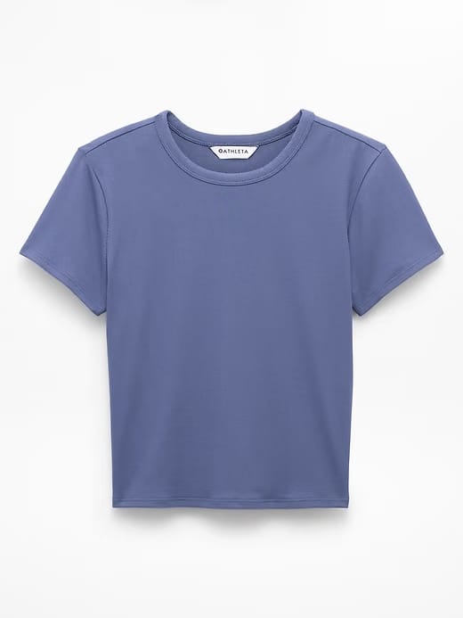 Athleta Signature Rib Crop T-Shirt - Blue (Celestial)