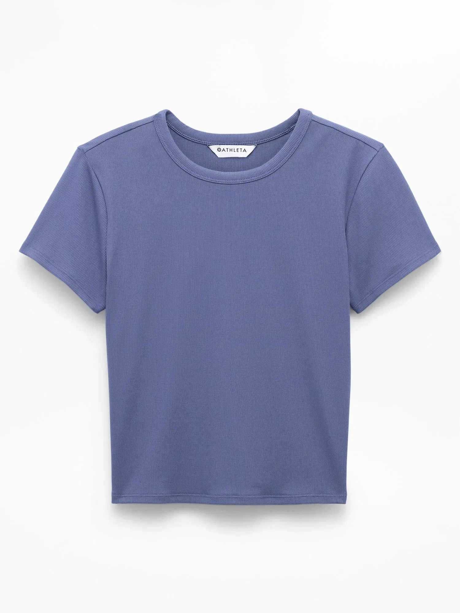 Athleta Signature Rib Crop T-Shirt - Blue (Celestial)