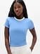 Athleta Signature Rib Crop T-Shirt - Blue (Waterfall/White)