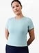 Athleta Signature Rib Crop T-Shirt - Blue (Waterloo Blue)
