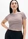 Athleta Signature Rib Crop T-Shirt - Brown (Martina Stripe Woodland)
