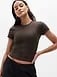 Athleta Signature Rib Crop T-Shirt - Brown (Truffle)
