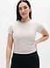 Athleta Signature Rib Crop T-Shirt - Gray (Fog Grey Heather)