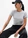 Athleta Signature Rib Crop T-Shirt - Gray (Grey Heather)