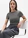 Athleta Signature Rib Crop T-Shirt - Gray (Shadow Grey)