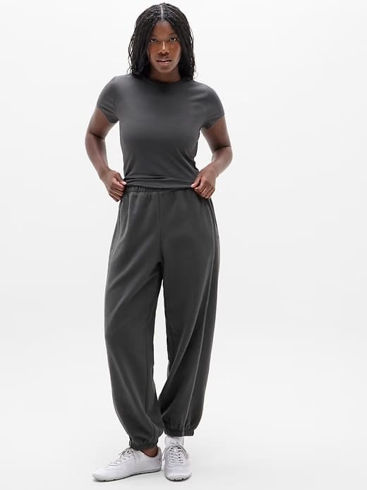 Athleta Signature Rib Crop T-Shirt - Gray (Shadow Grey)