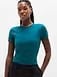 Athleta Signature Rib Crop T-Shirt - Green (Coastal Teal)