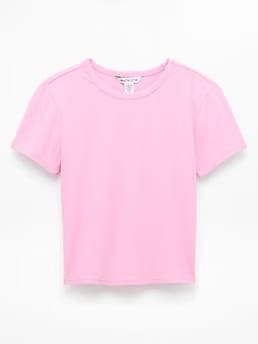 Athleta Signature Rib Crop T-Shirt - Pink (Waterlily)
