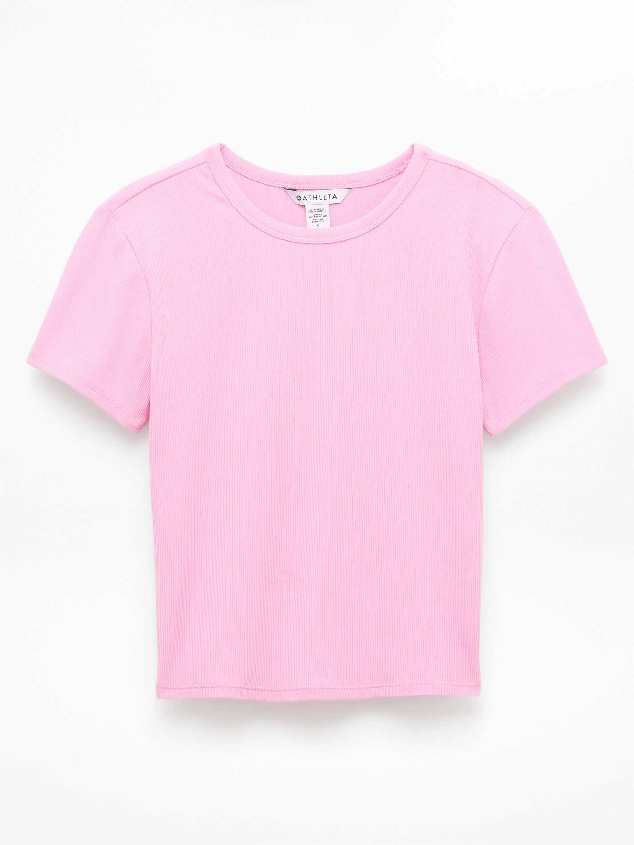 Athleta Signature Rib Crop T-Shirt - Pink (Waterlily)
