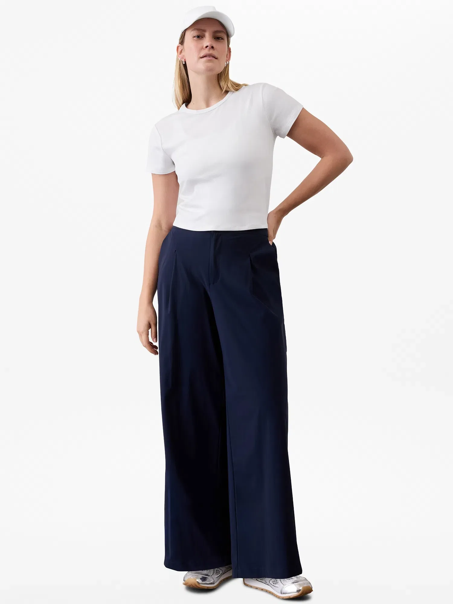 Athleta Signature Rib Crop T-Shirt - White (Bright White)