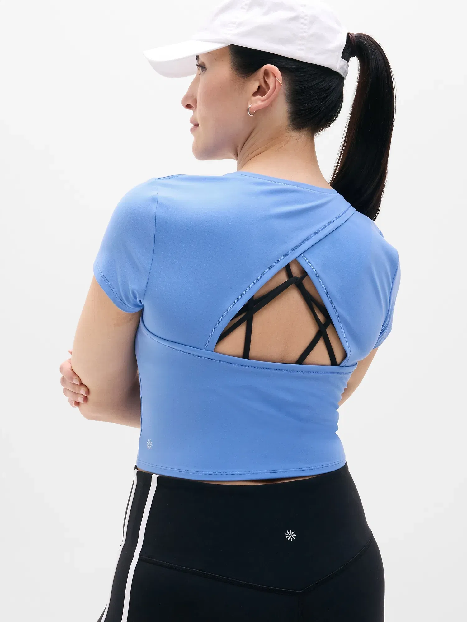 Athleta Transcend Open Back T-Shirt - Blue (Waterfall)