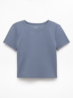 Athleta Transcend Open Back T-Shirt - Gray (Slate)