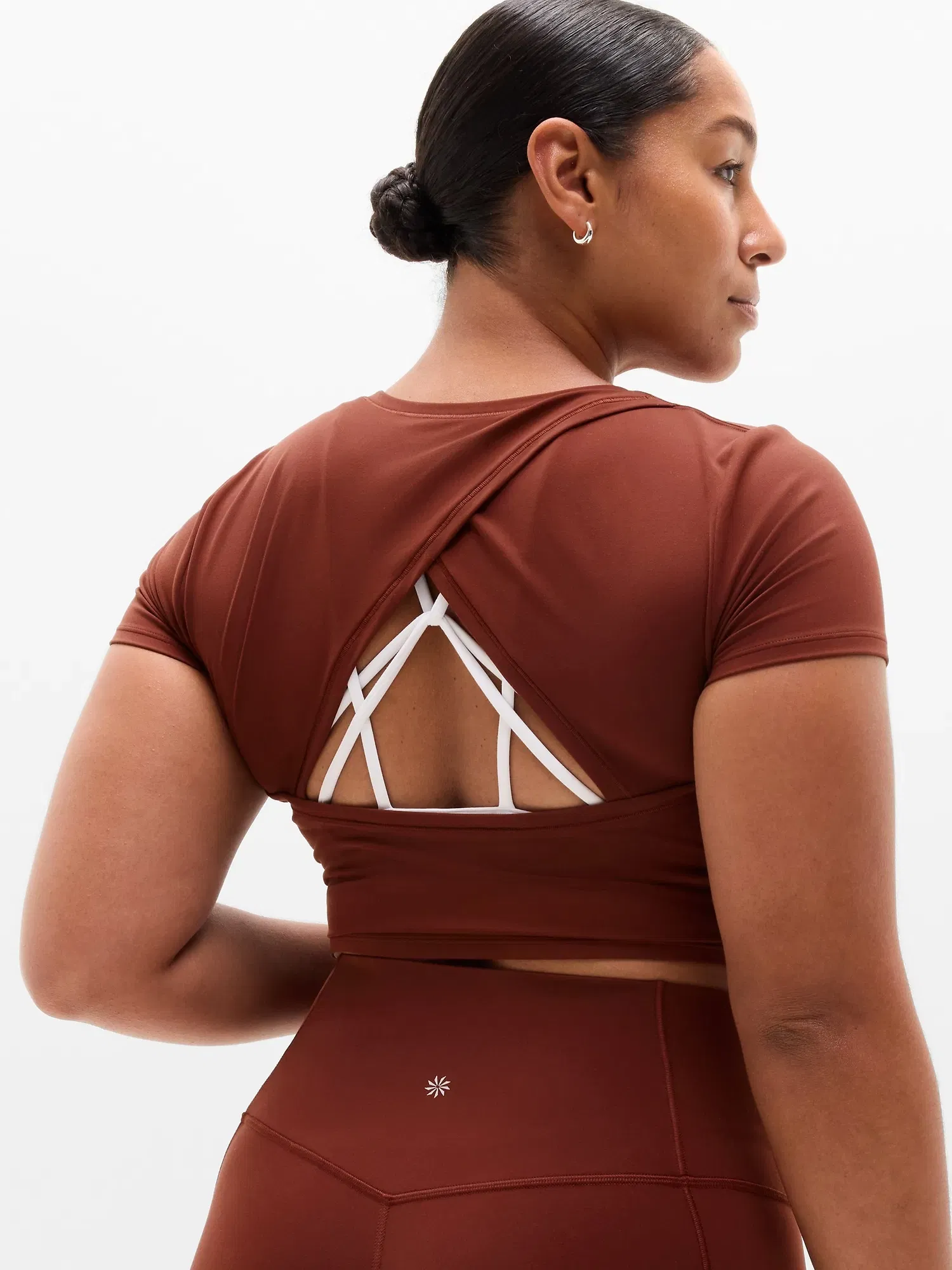 Athleta Transcend Open Back T-Shirt - Orange (Cinnamon)