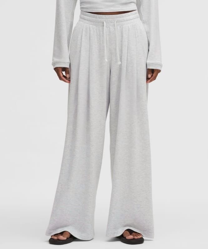lululemon BeCalm High-Rise Pleated Extra-Wide Leg Pant - Heathered Core Ultra Light Grey