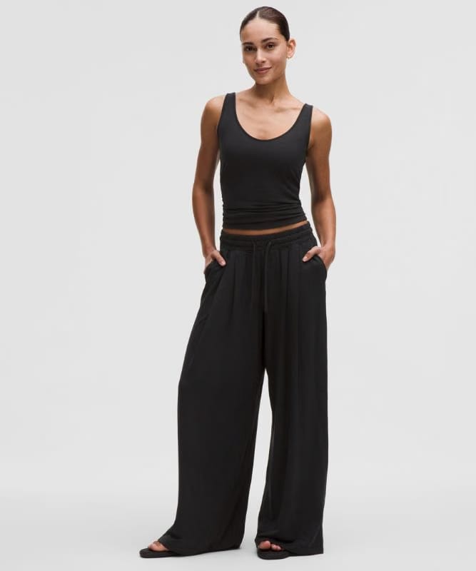 lululemon BeCalm High-Rise Pleated Extra-Wide Leg Pant *Updated Fabric - Black