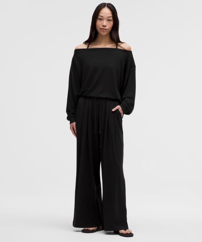 lululemon BeCalm High-Rise Pleated Extra-Wide Leg Pant Updated Fabric *Asia Fit - Black