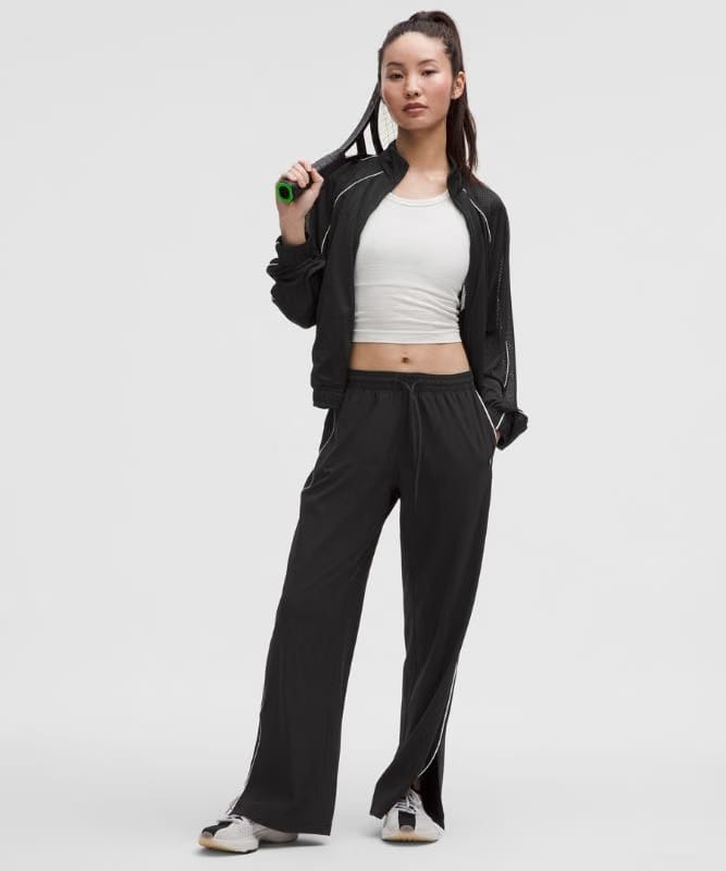 lululemon Court Rival Mid-Rise Wide-Leg Track Pants *Asia Fit - Black/White