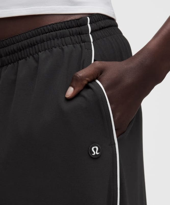 lululemon Court Rival Wide-Leg Track Pant Regular *Stitched Logo - Black/White