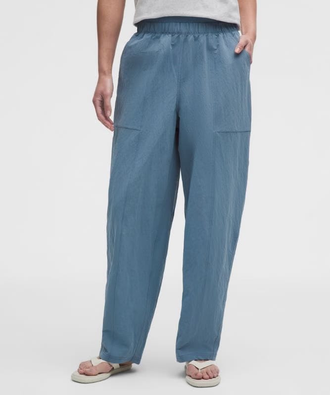 lululemon Crinkle Nylon Mid-Rise Barrel-Leg Pants *Asia Fit - Steel Blue