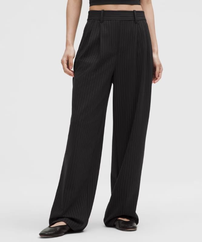lululemon Daydrift High-Rise Wide-Leg Trouser *Asia Fit - Black/Light Ivory