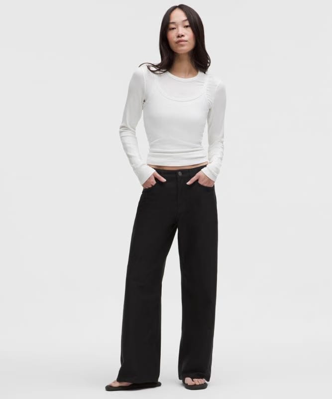 lululemon EasyFive Low-Rise Classic Wide-Leg Pant *Asia Fit - Black